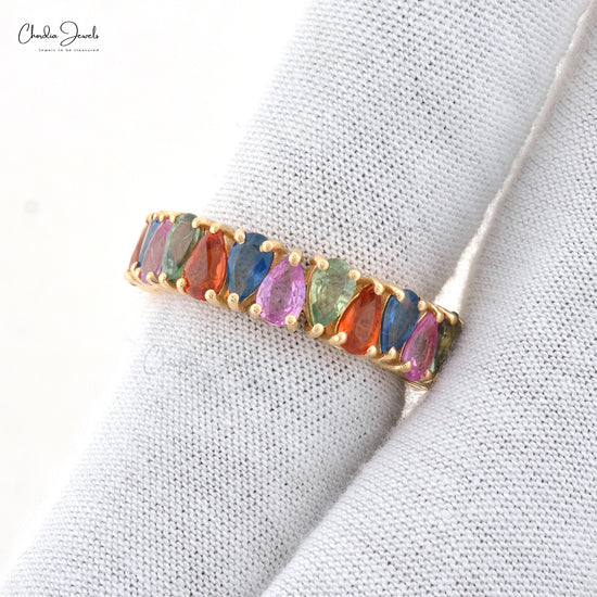 Colorful Rainbow Gemstone Ring in 14k Gold – Promise Jewelry