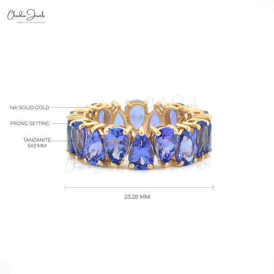 Elegant Tanzanite Eternity Ring for Women in Solid Gold