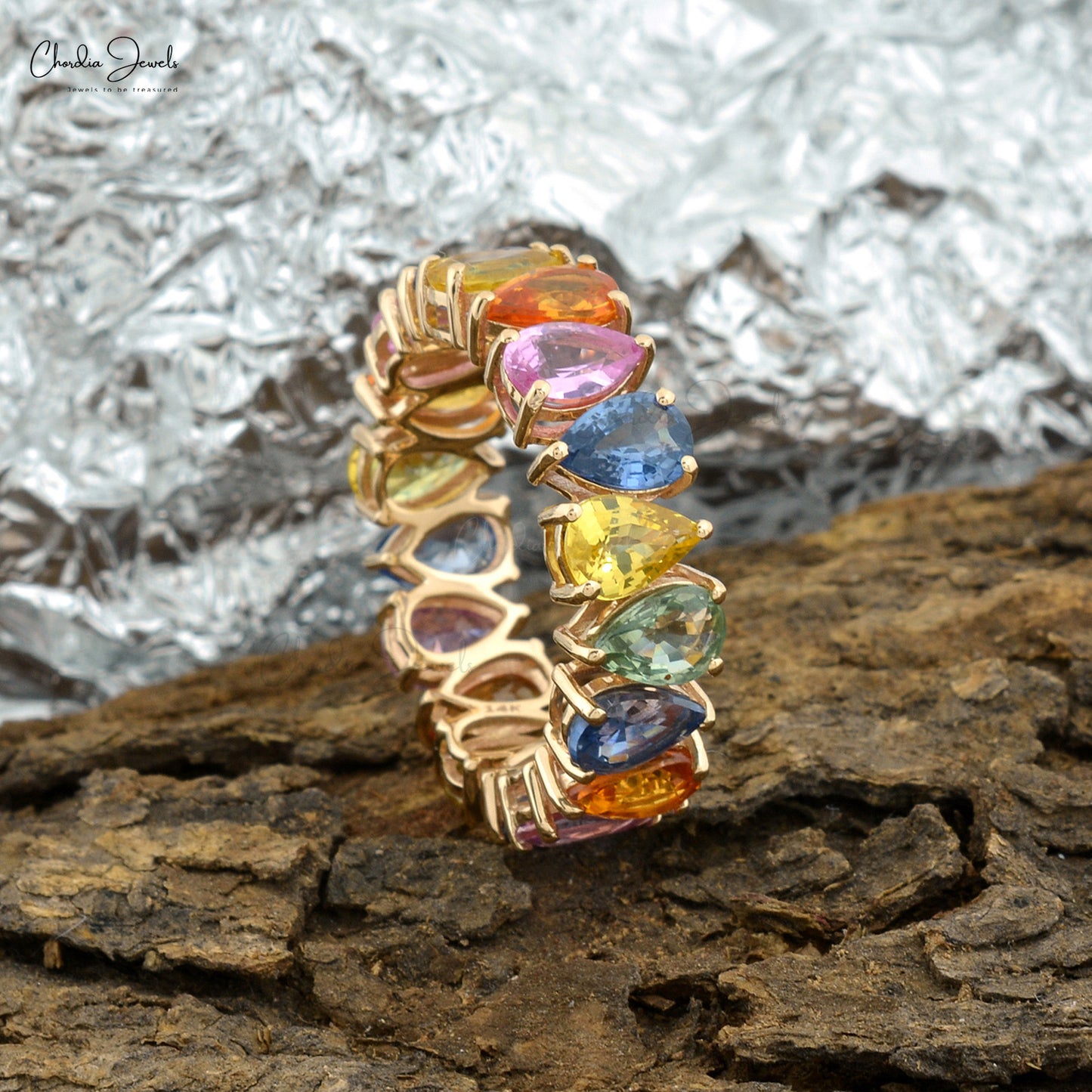 Chordia Jewels Rainbow Eternity Ring – Stackable Fine Jewelry