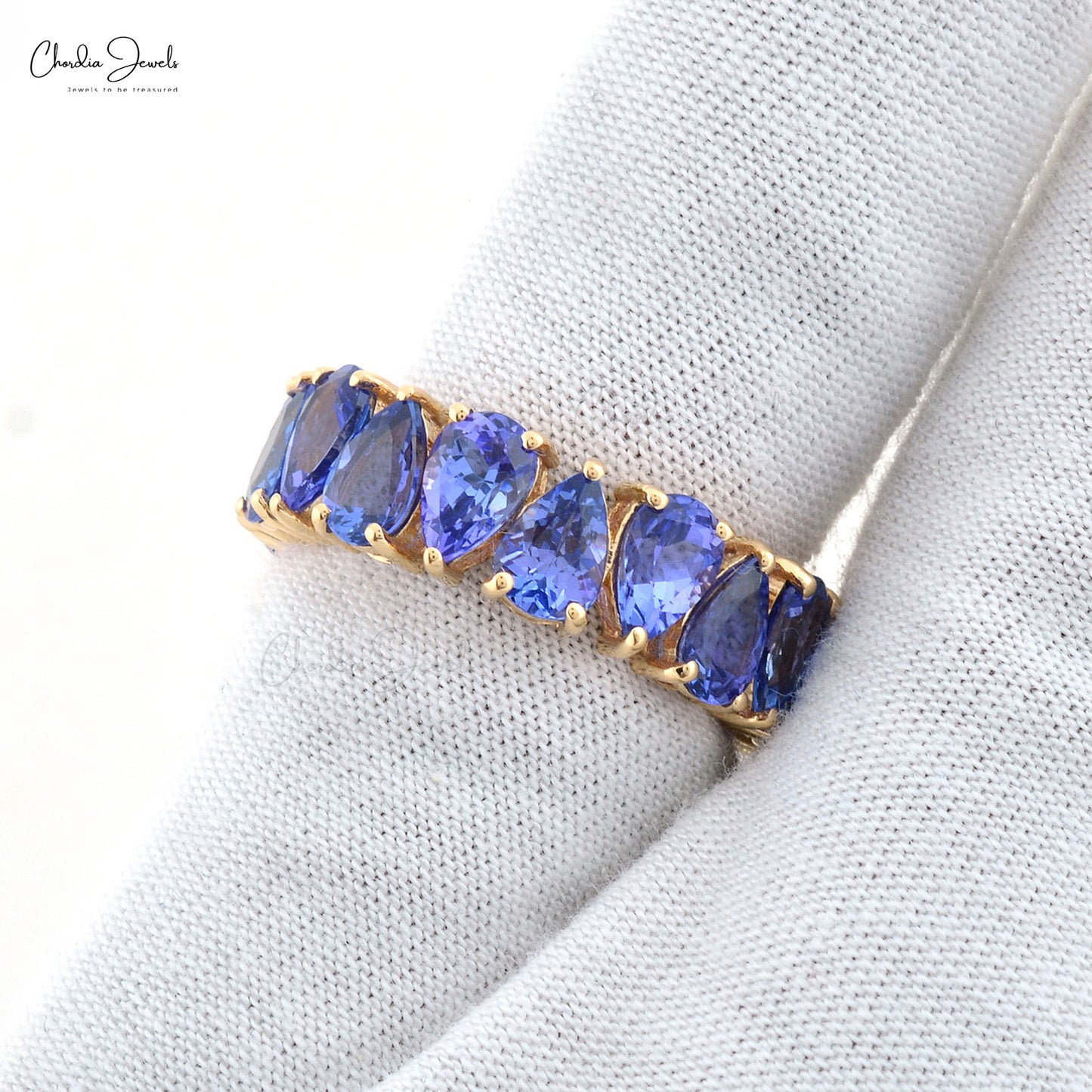 Women’s Stackable Tanzanite Ring in Solid Gold