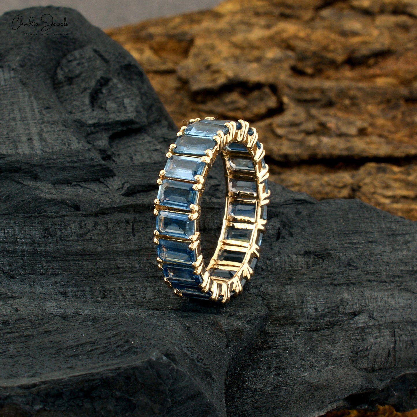 Chordia Jewels Classic Blue Sapphire Gold Ring