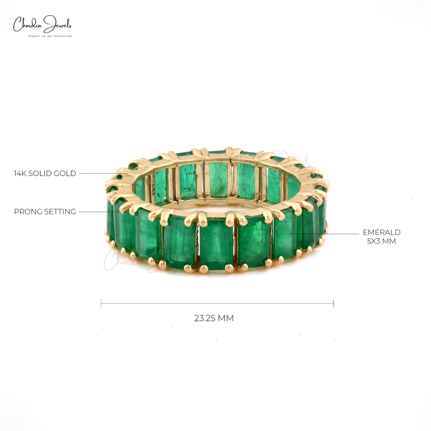 Women’s 14k Gold Emerald Eternity Band by Chordia Jewels