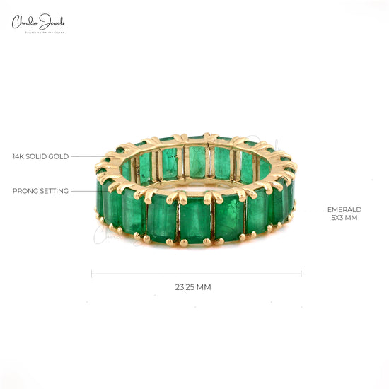 Women’s 14k Gold Emerald Eternity Band by Chordia Jewels
