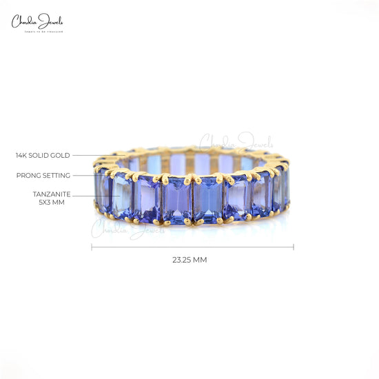 Elegant Tanzanite Gemstone Ring in Solid Gold