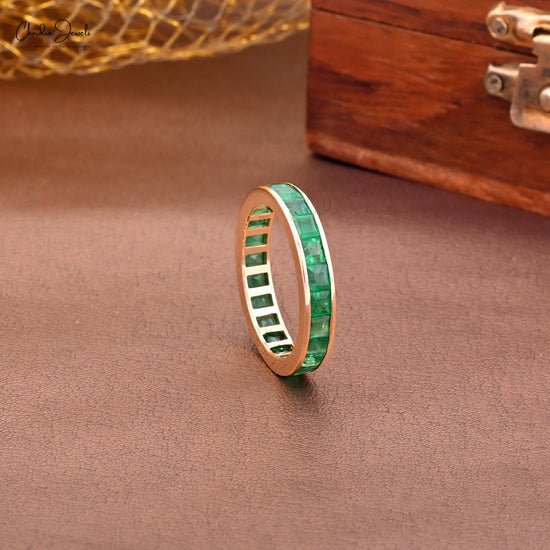 Load image into Gallery viewer, EMERALD ETERNITY RING
