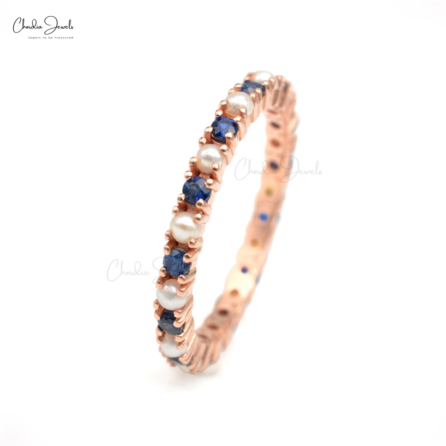 Natural Blue Sapphire Eternity Ring