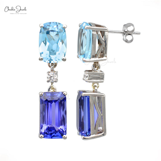 tanzanite & sky topaz earrings