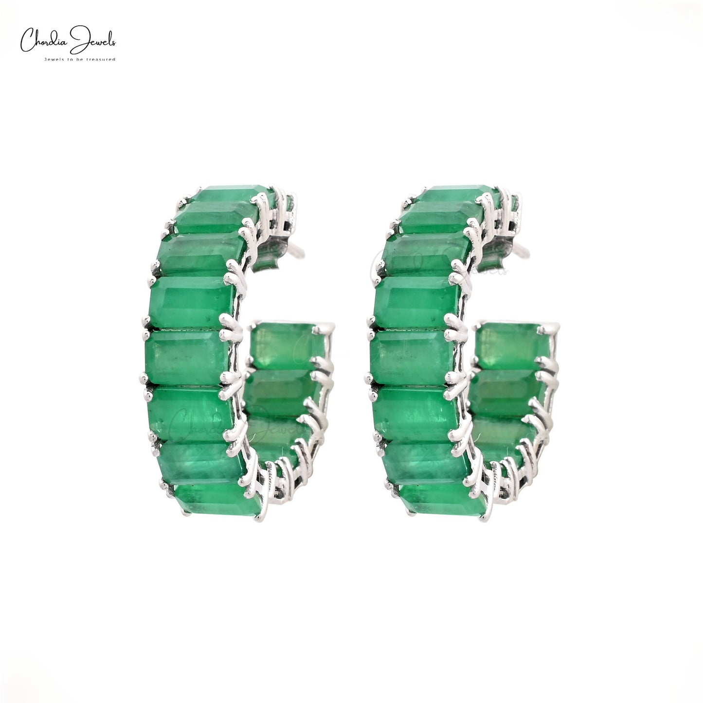 emerald hoop earrings
