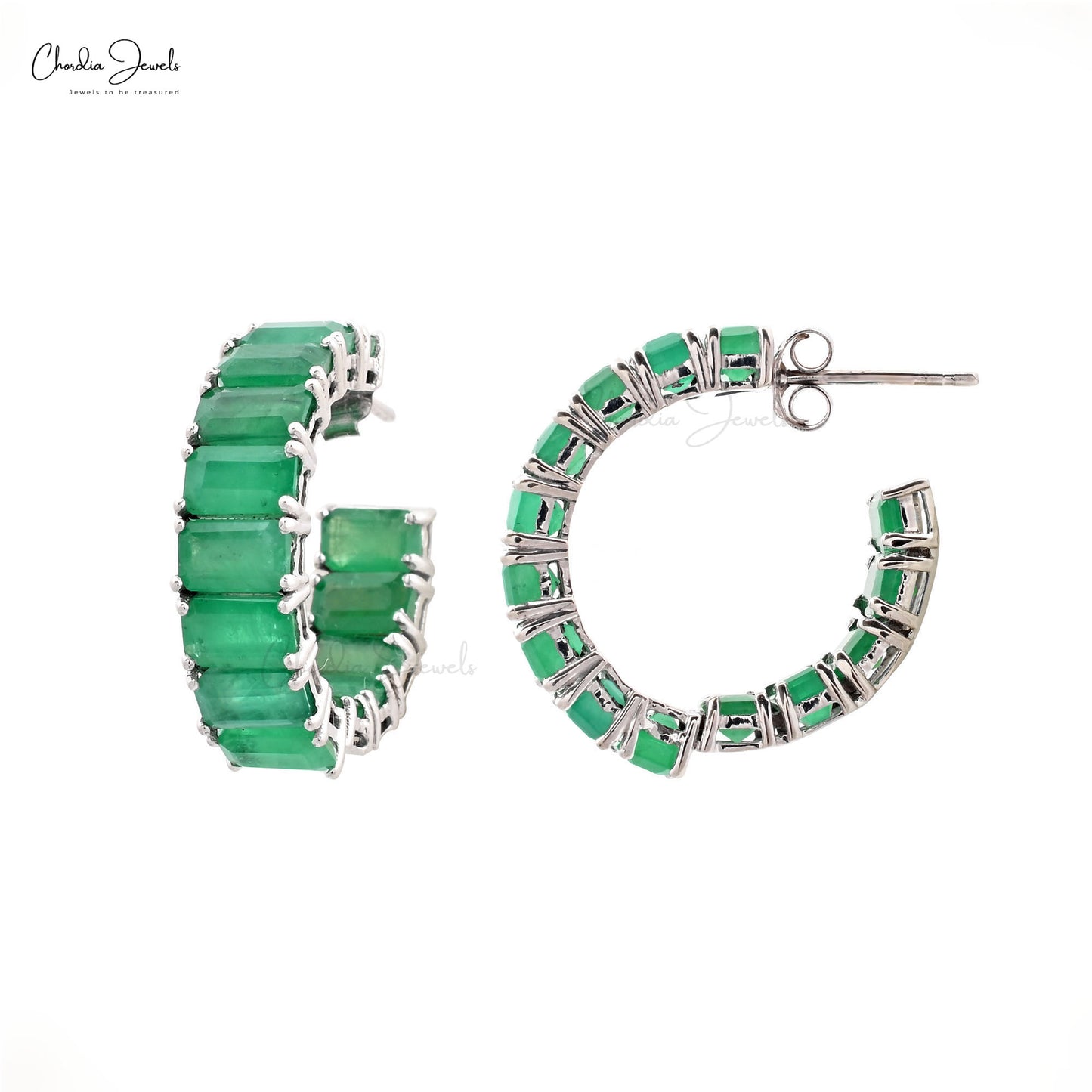 Load image into Gallery viewer, dainty emerald earrings
