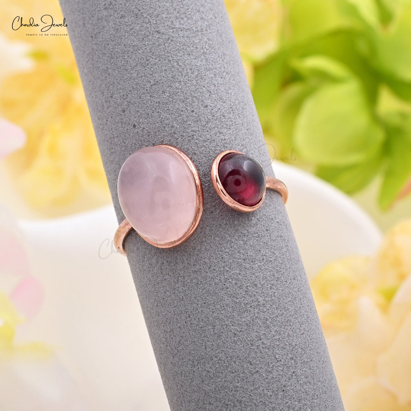14K GOLD 2-STONE RING