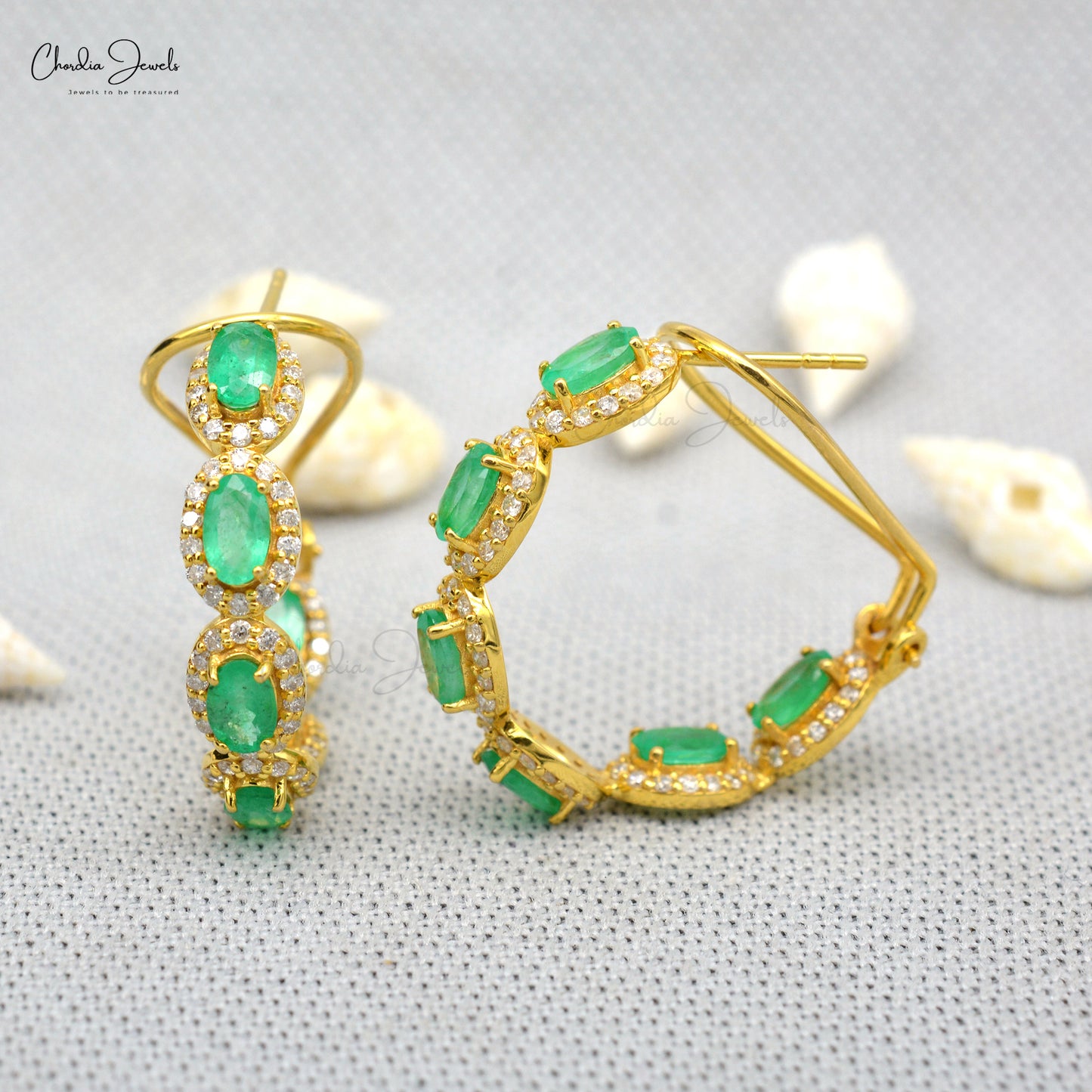 Emerald Gold Earrings