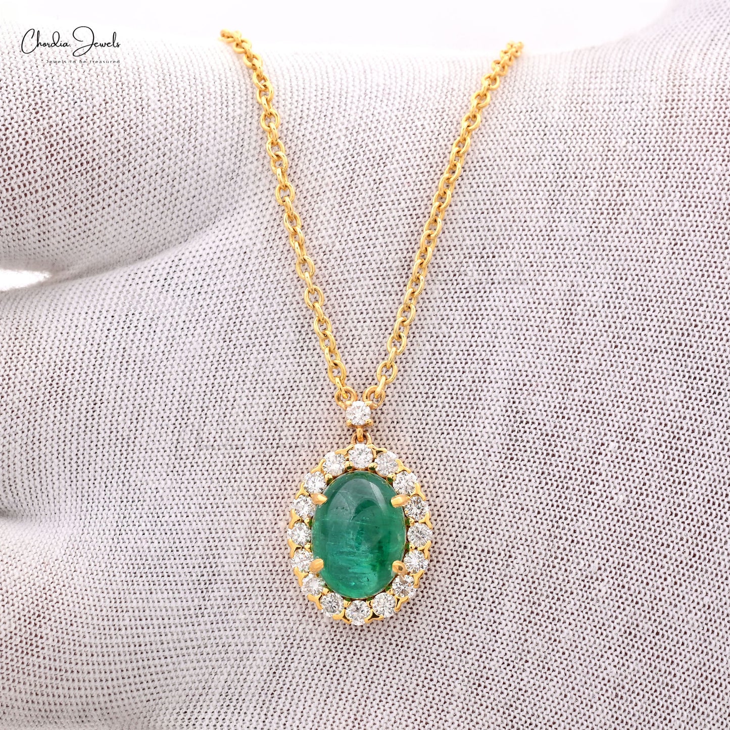 emerald dainty necklace