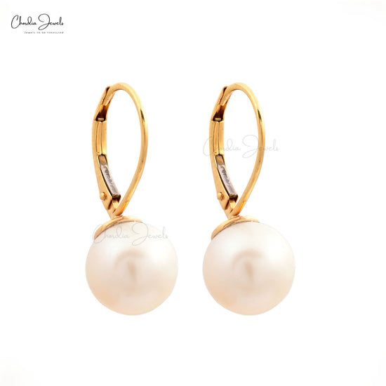 Load image into Gallery viewer, 14k gold pearl earrings

