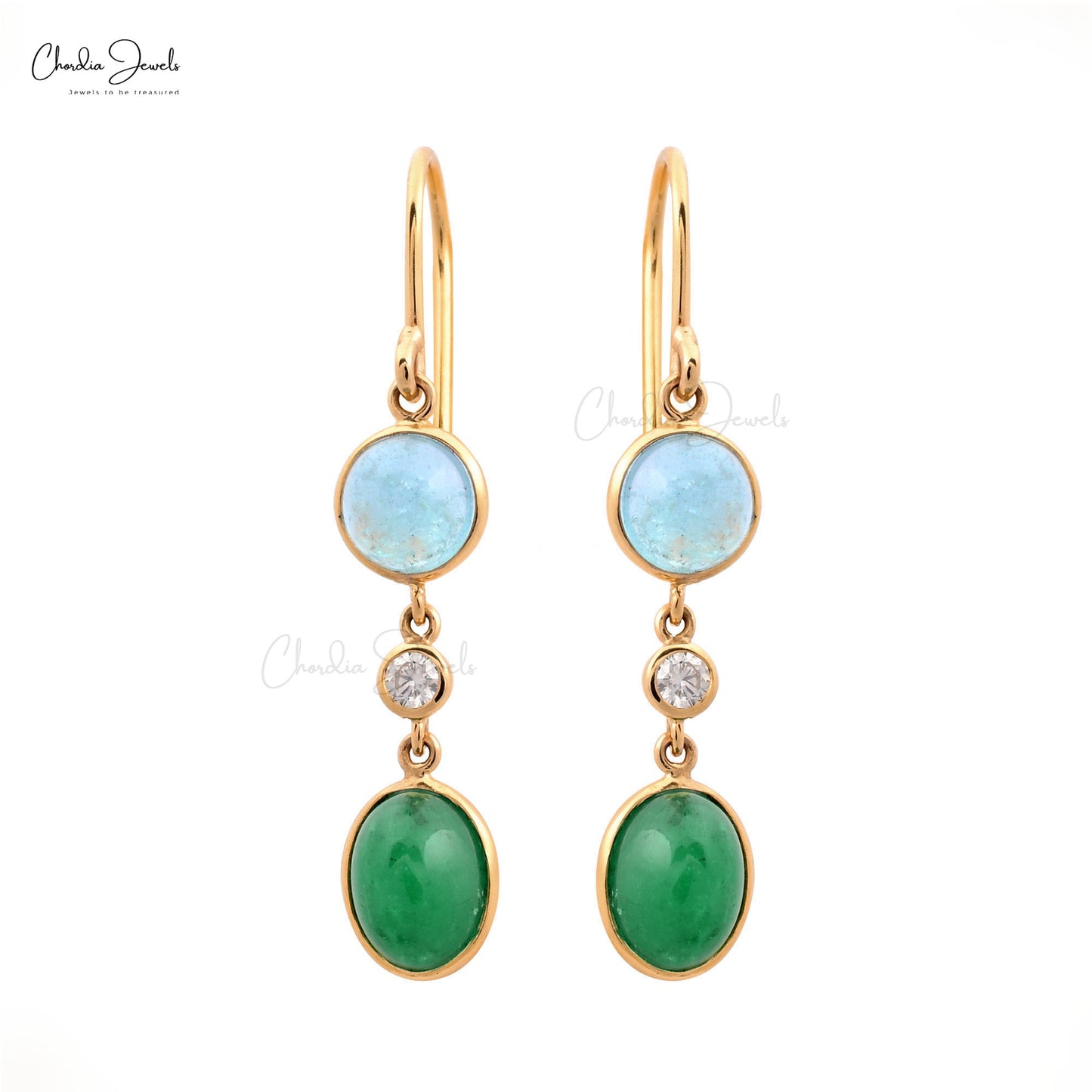 14k gold dangling earrings