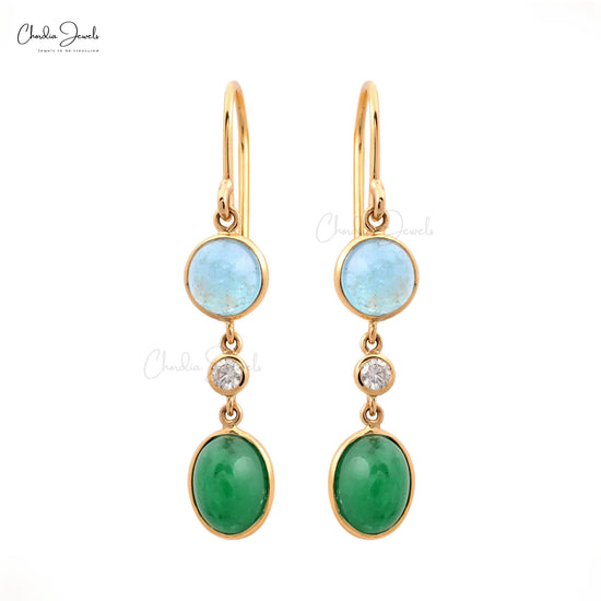 Multistone Yellow gold Earrings 