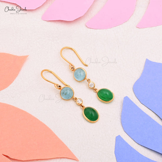 emerald dangle earrings