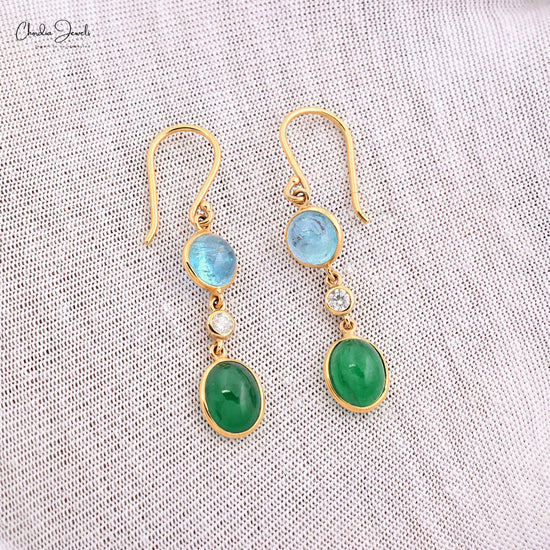 Buy Gold Multicolor stone earrings