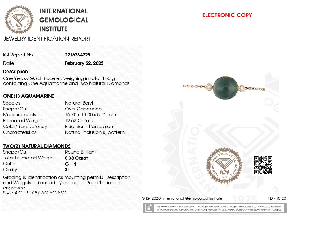 Order Aquamarine Diamond Accents Chain Bracelet - Main Image