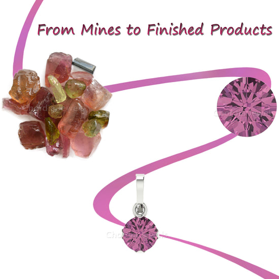 Load image into Gallery viewer, Genuine Pink Tourmaline Diamond Halo Necklace In 14k Solid Gold
