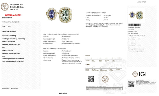Two Halo Tanzanite Ring In 14k Real Gold Aquamarine Diamond Certified Adjustable Rings