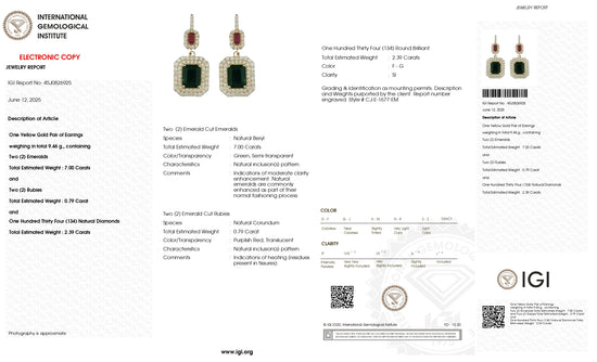 Luxury Emerald Ruby Halo Drop Earrings for Weddings