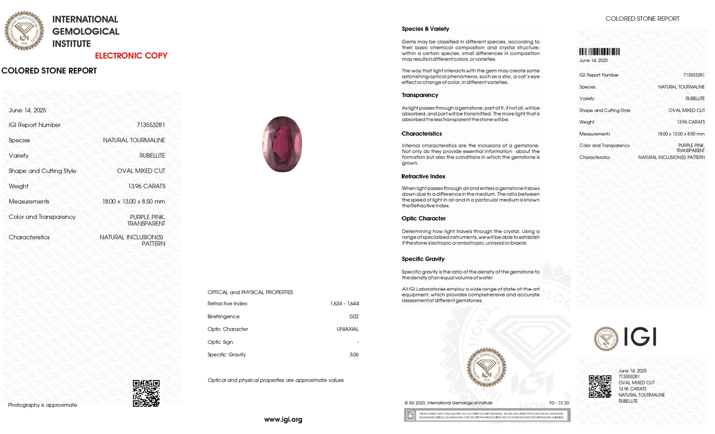 Genuine Loose Pink Tourmaline 18mmx8mm Oval Cut October Birthstone For Sale, 1 Piece