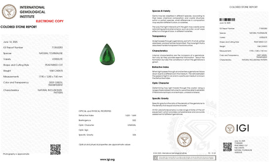 Natural Green Tourmaline 9.84 Carat Precious Gemstone – Chordia Jewels