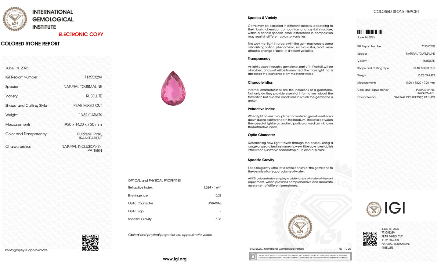 Natural rubellite pink tourmaline gemstone – Chordia Jewels