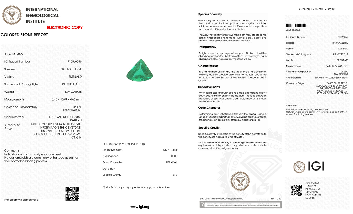 Super flawless green emerald gemstone photo – Chordia Jewels