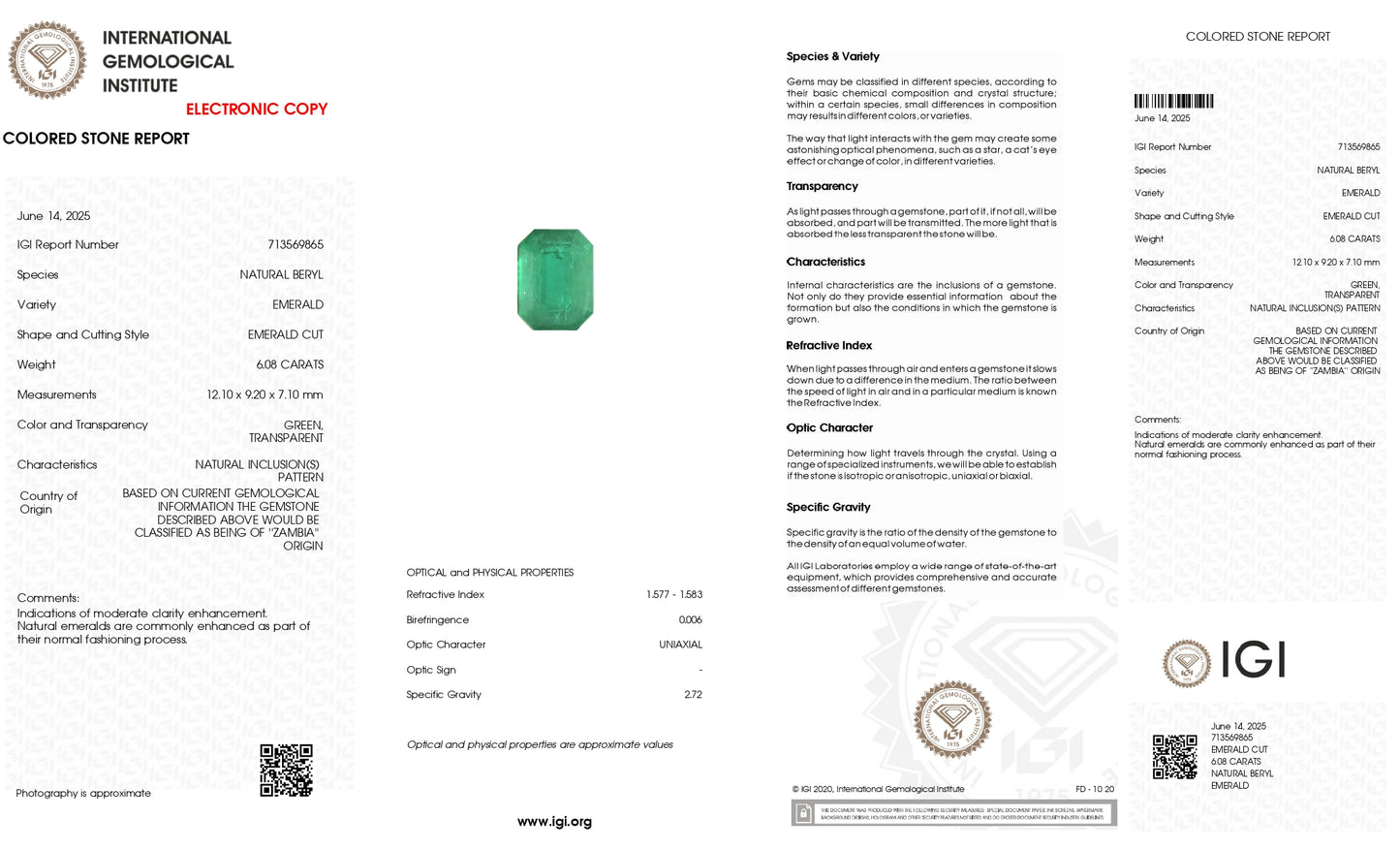 High-quality green emerald loose gemstone – Chordia Jewels