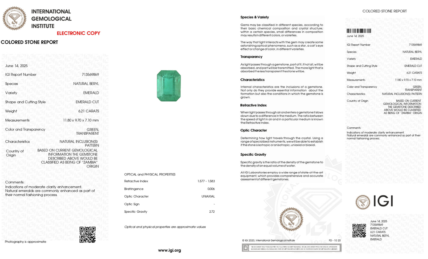 Natural green emerald loose gemstone – Chordia Jewels