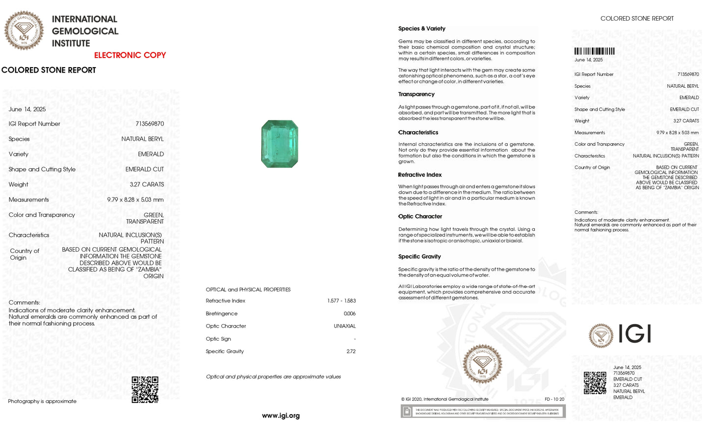 High-quality 100% natural emerald gemstone – Chordia Jewels