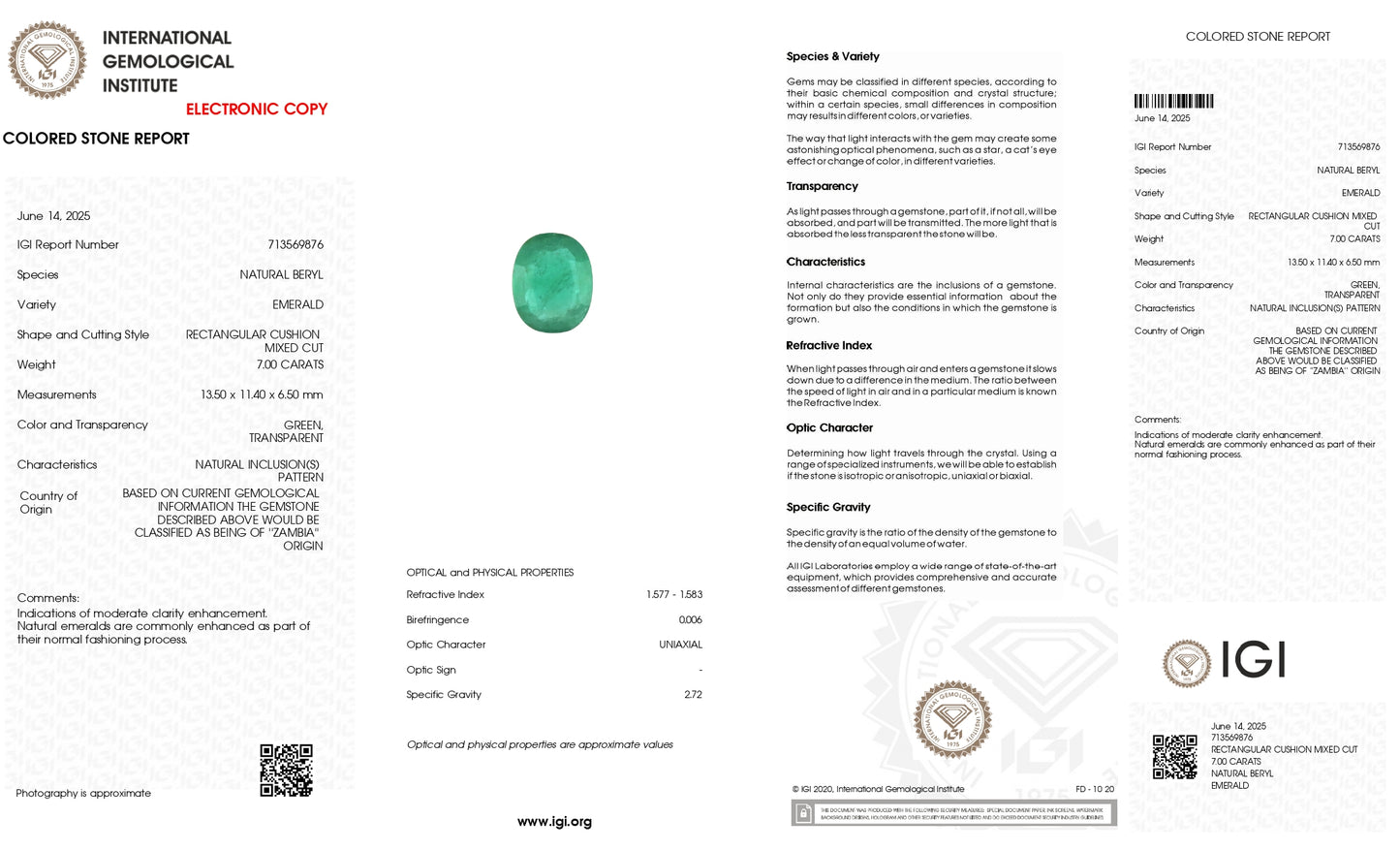 Natural green emerald loose gemstone – Chordia Jewels