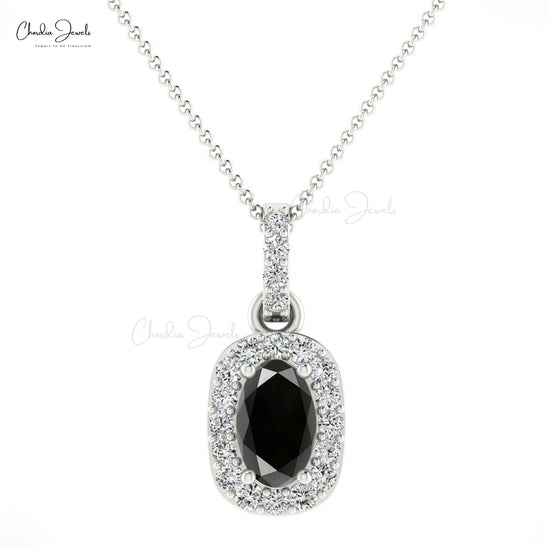 Black Diamond Halo Pendant