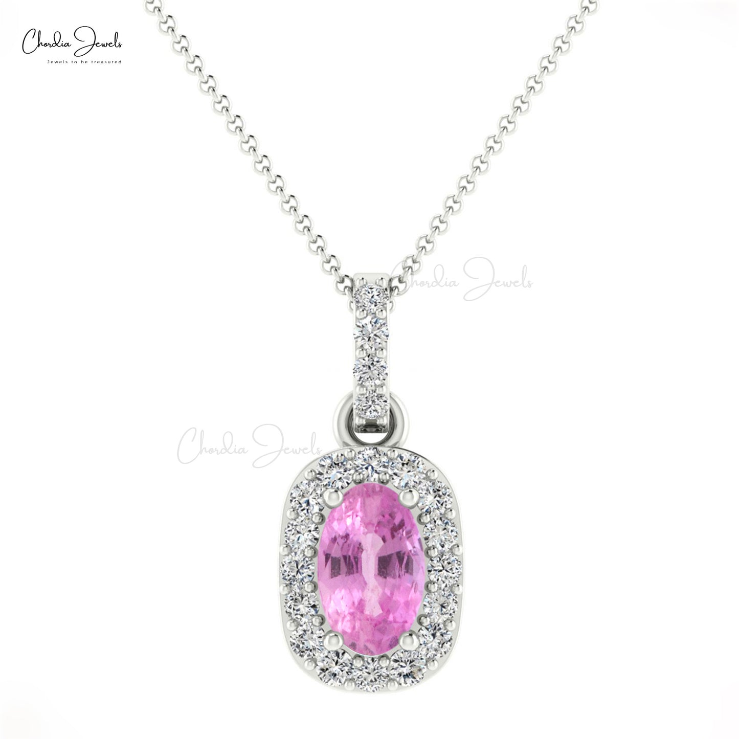 14K OMBRE PINK SAPPHIRE HEART NECKLACE – LUMO