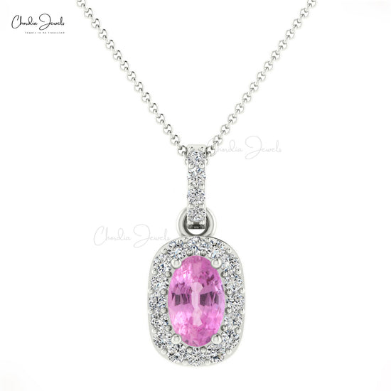 Buy Pink Sapphire Halo Pendant