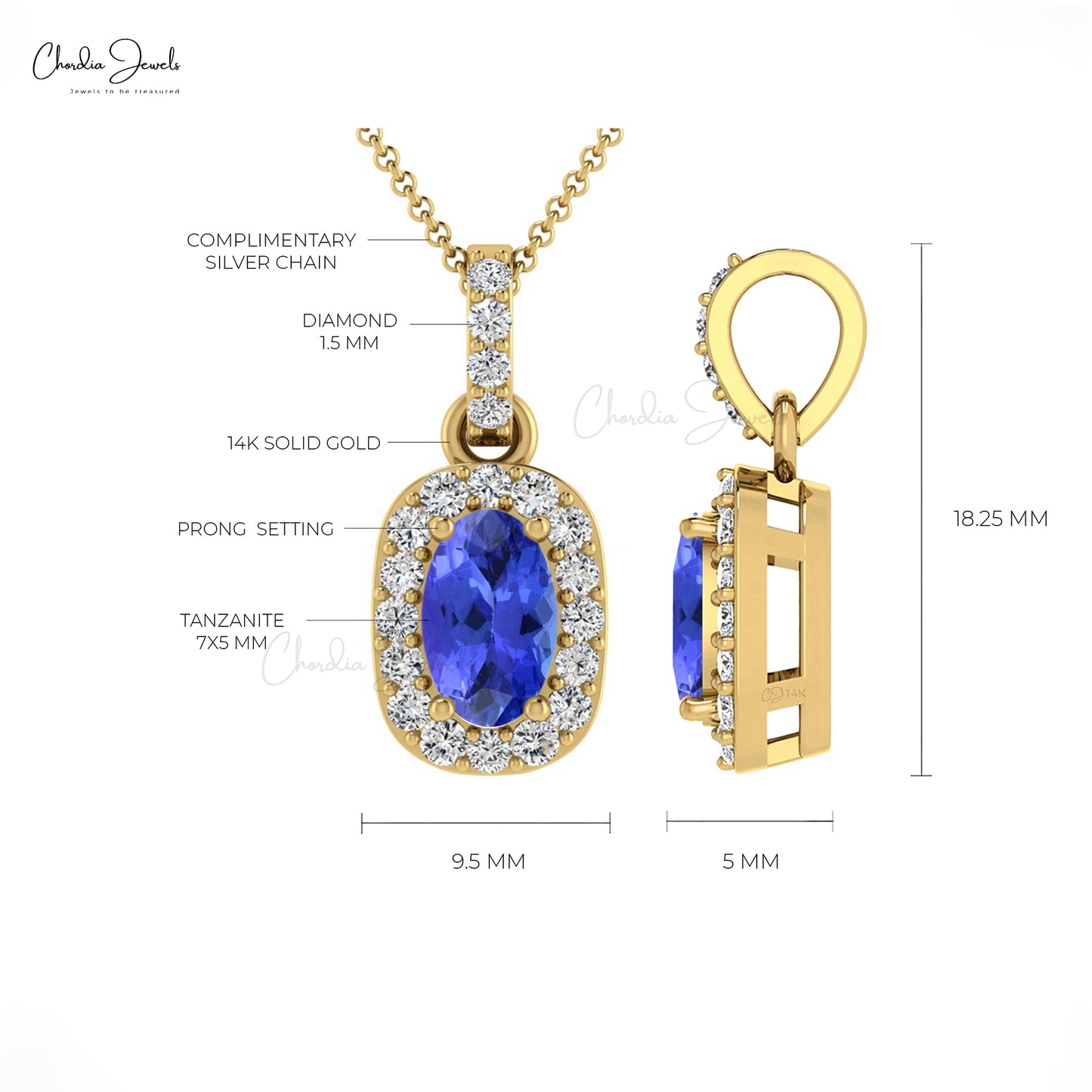 14k Gold Diamond Pendant