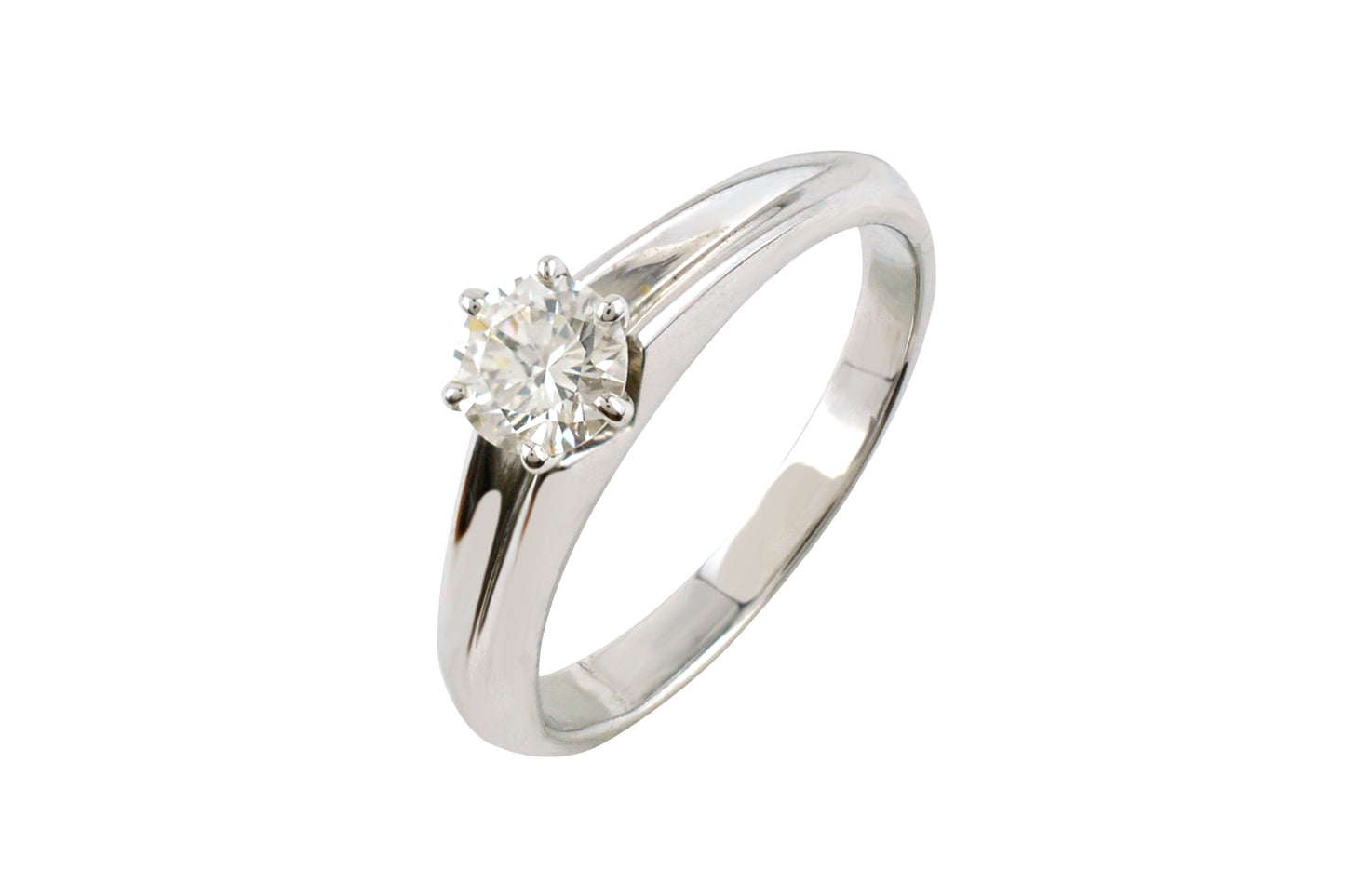 IGI Certified Solitaire Ring With 0.41Ct Diamond Prong Set In 18k White Gold Promise Rings