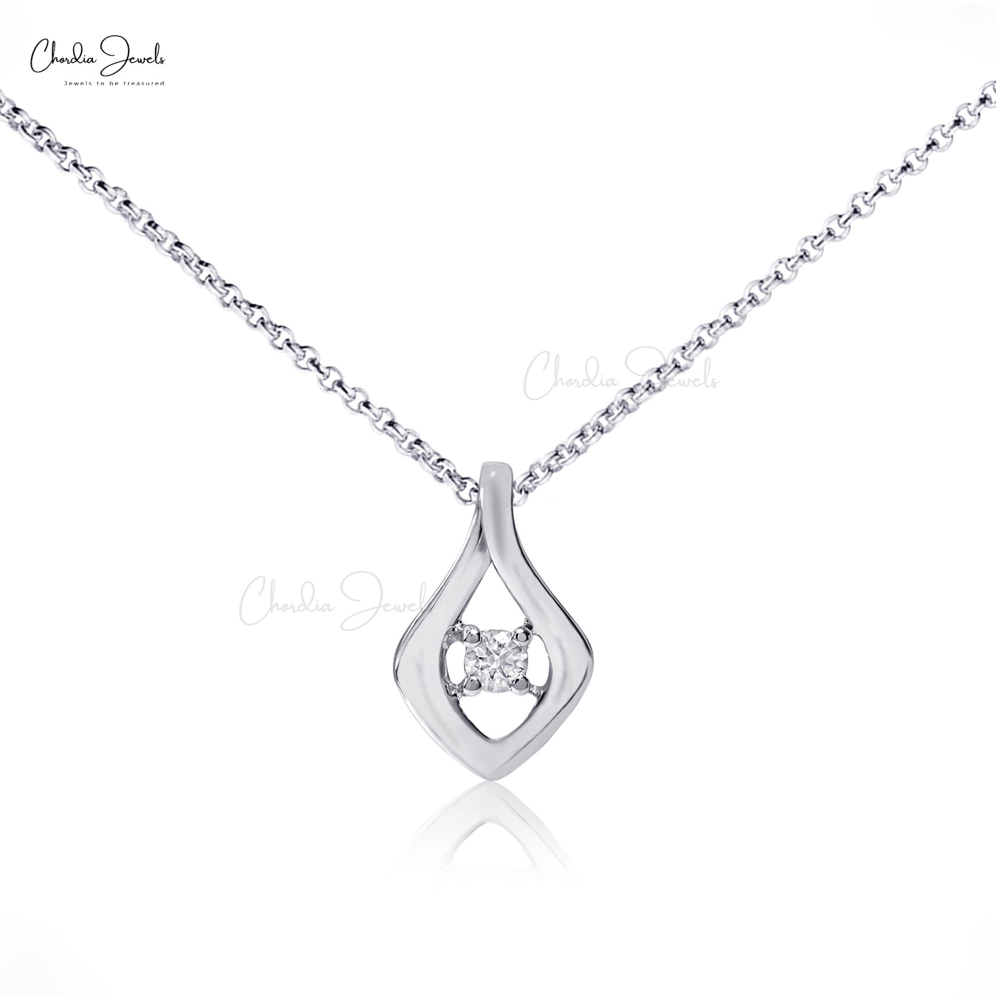 Brilliant Round Cut 2.7mm White Diamond Locket Pendant 14k Solid White Gold Pendant For Wedding Gift