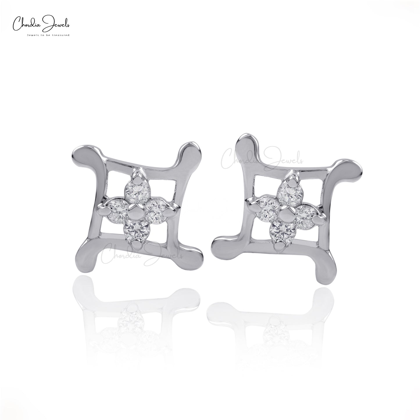 Adorn yourself with these diamond stud earrings.