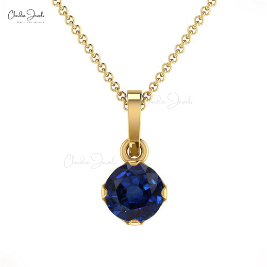 Buy Blue Sapphire Solitaire Pendant