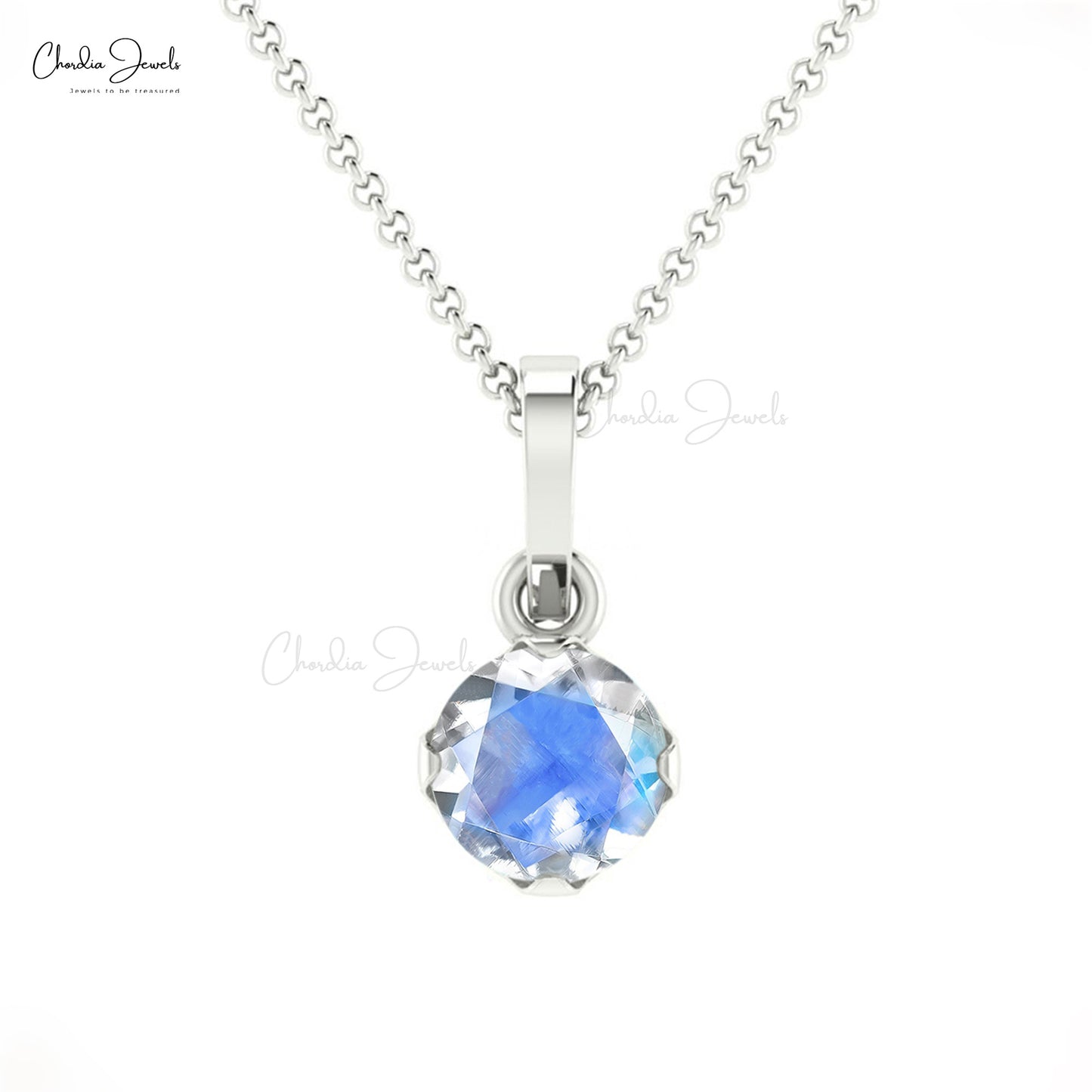 Buy Rainbow Moonstone Solitaire Pendant