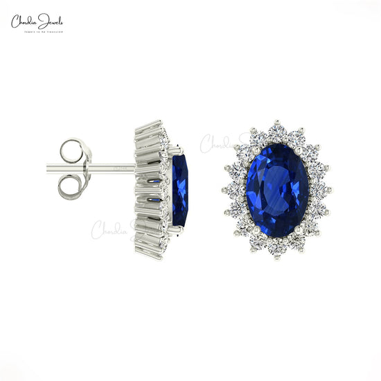 Buy Sapphire Halo Earrings