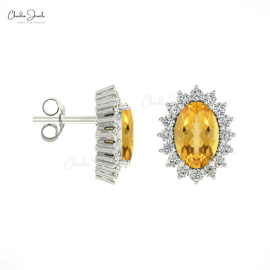 Buy Citrine Halo Earrings