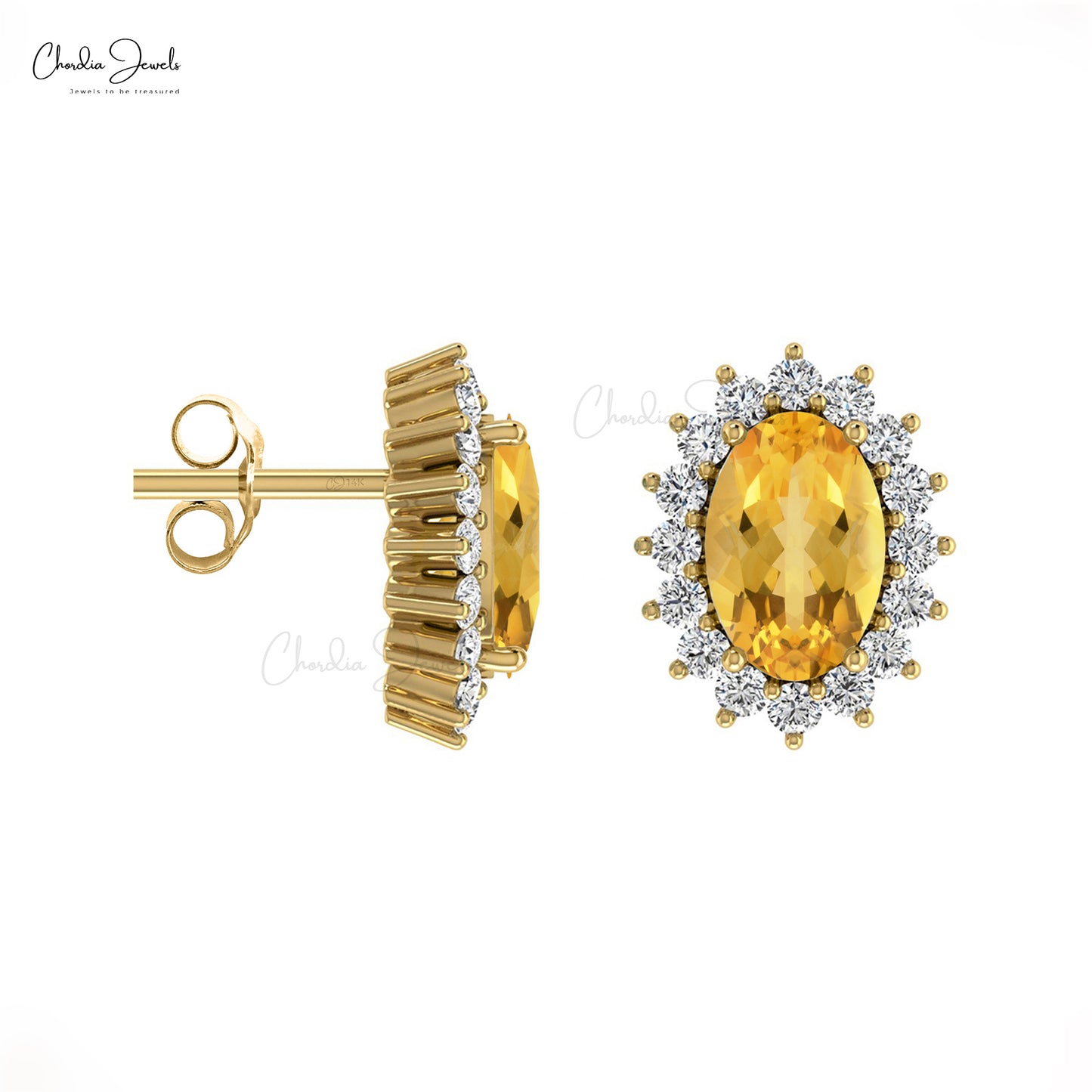 Buy Citrine Halo Earrings