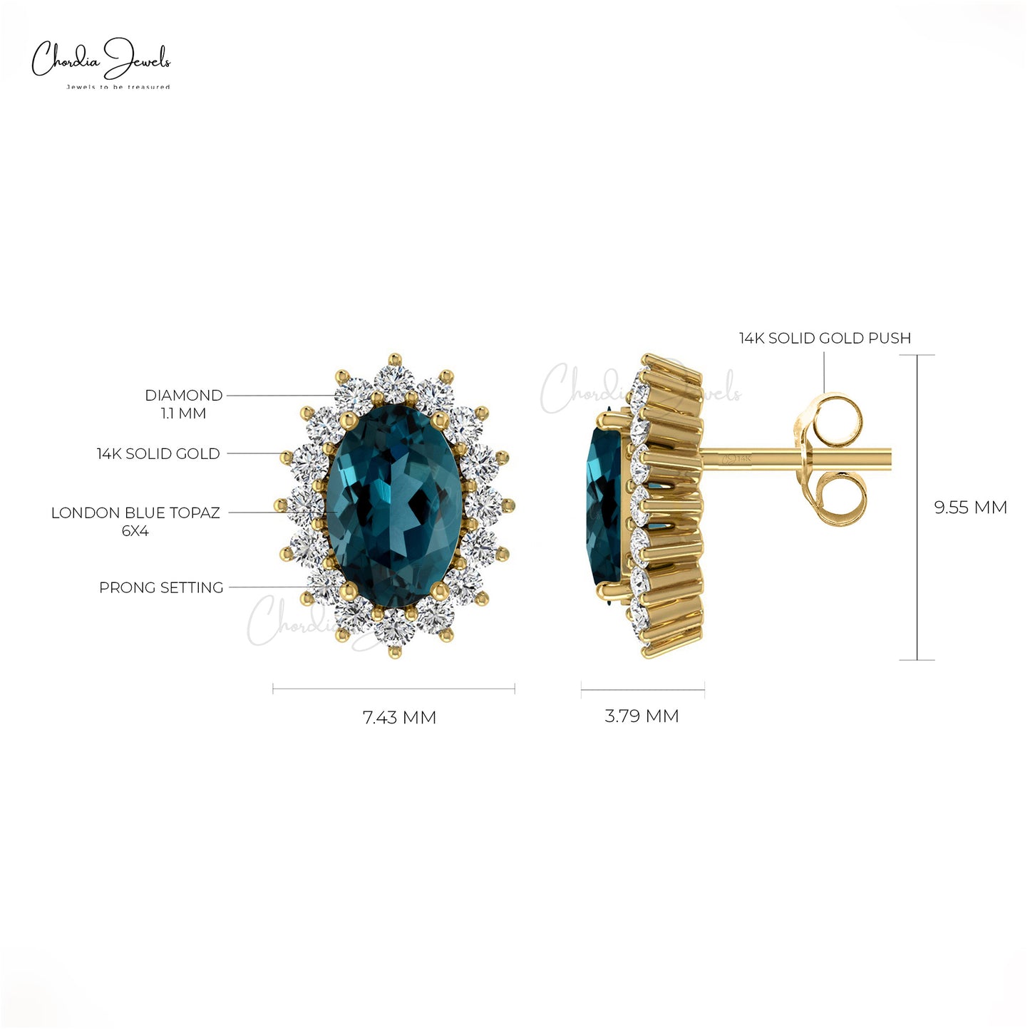 Elegant Blue Topaz Earrings for Women