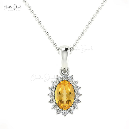 Buy Yellow Sapphire Halo Pendant