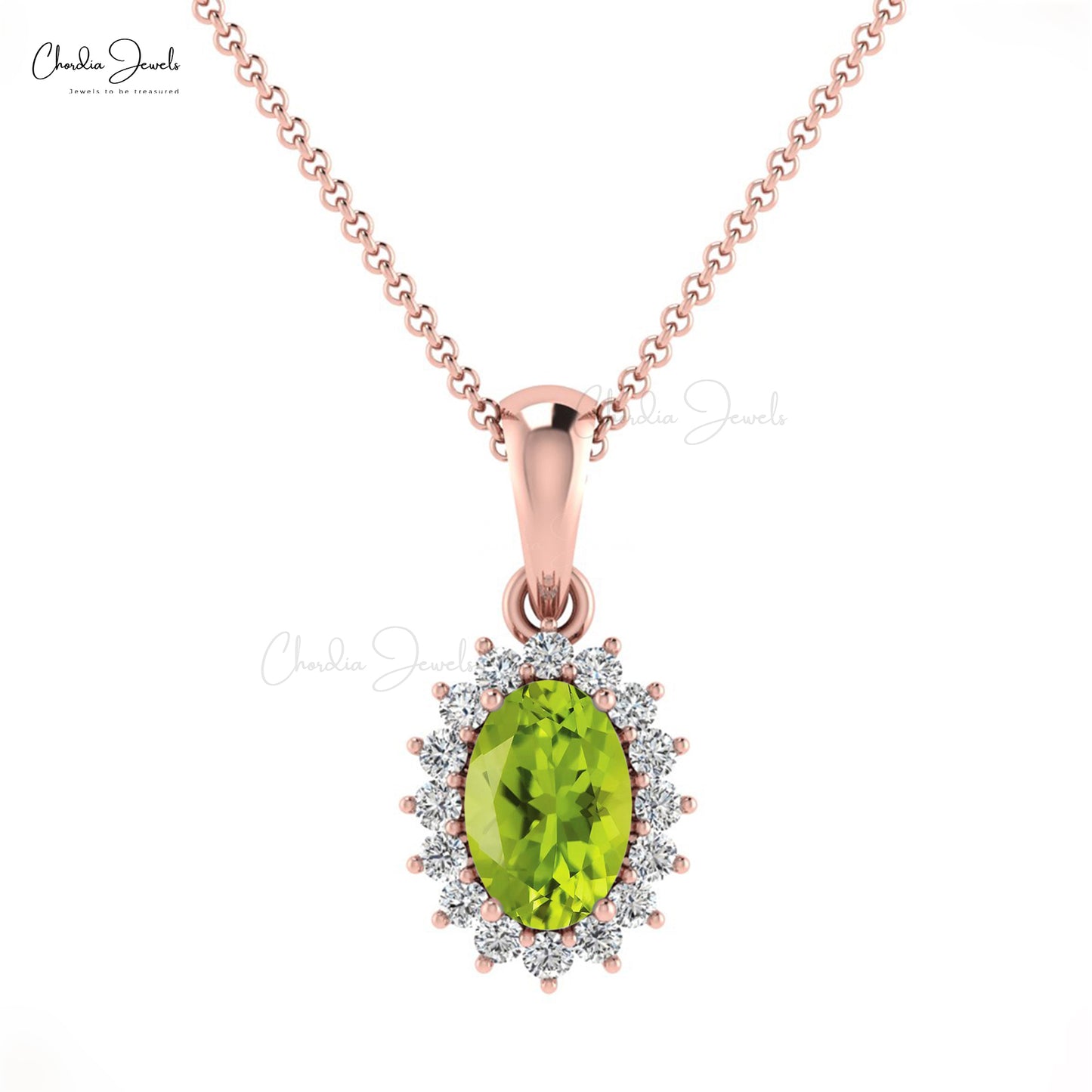 Shop Peridot Diamond Halo Pendant