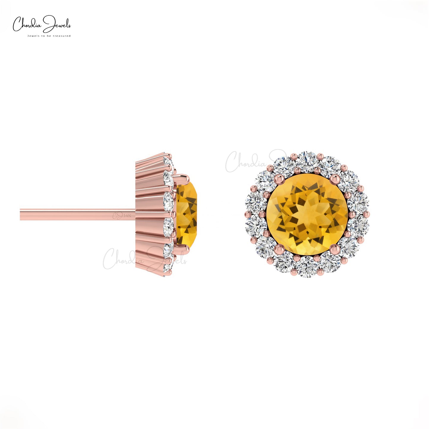 Diamond Halo Earrings