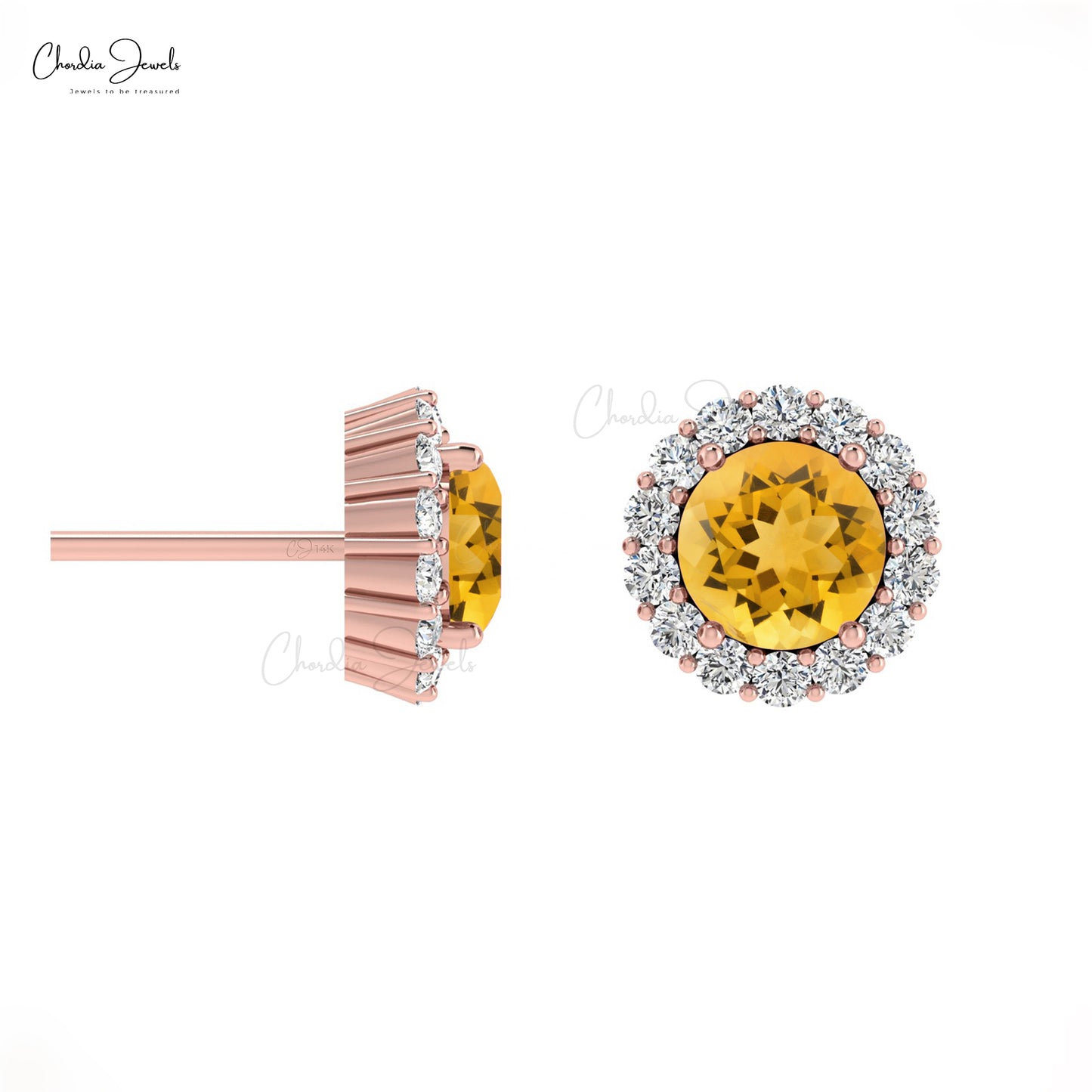 Buy Citrine Halo Earrings